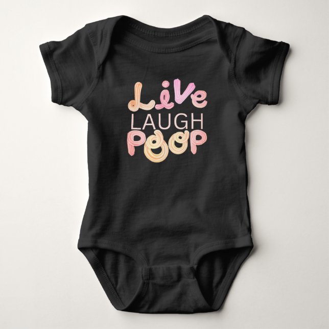 Live Laugh Poop T Shirt (Framsida)