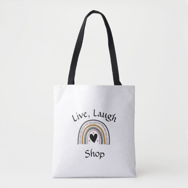 Live, Laugh Shop Tote Tygkasse (Framsida)