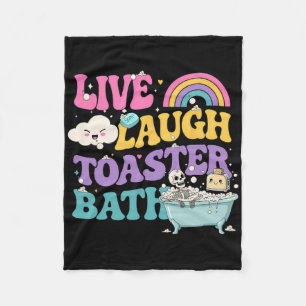 Live Laugh Toaster Th Funny Skeleton Meme Mörk Hum Fleecefilt