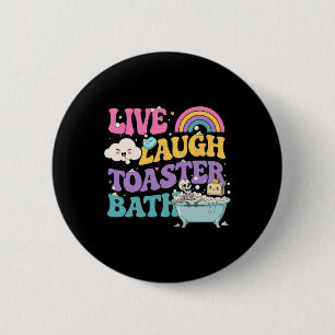 Live Laugh Toaster Th Funny Skeleton Meme Mörk Hum Knapp