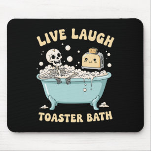 Live Laugh Toaster Th Funny Skeleton Meme Mörk Hum Musmatta