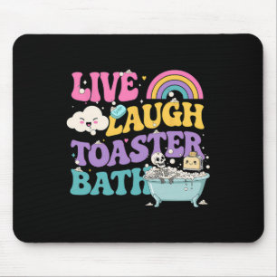 Live Laugh Toaster Th Funny Skeleton Meme Mörk Hum Musmatta