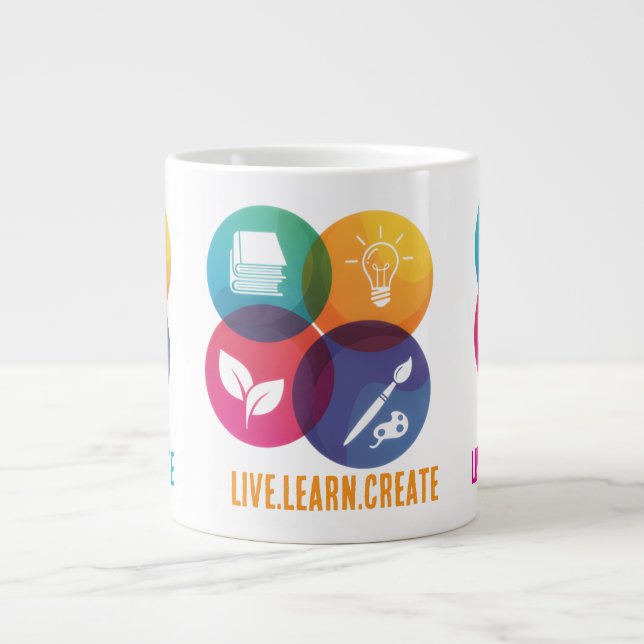 Live.Learn.Create Jättekaffemugg Jumbo Mugg (Framsidan)