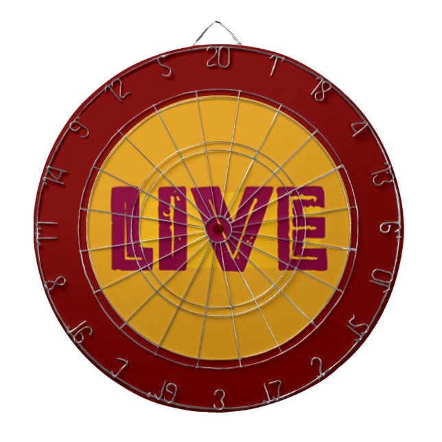 Live & Let Live In Orbit Dart Board Darttavla (Framsidan)
