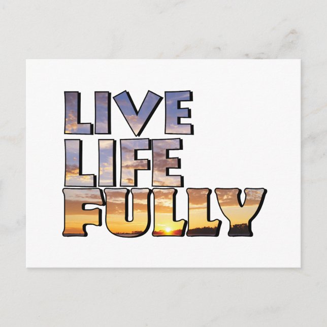 Live Life Fully Quote Vykort (Framsida)