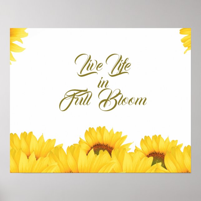 Live Life i Fullt Bloom Inspirational Quote Poster (Framsidan)