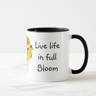 Live Life i Fullt Bloom Inspirational Quotes Mugg