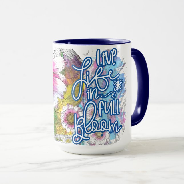 Live Life i Fullt Bloom Mugg (Framsida höger)