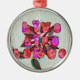 "Live Life Large" Art-utskrift Julgransprydnad Metall