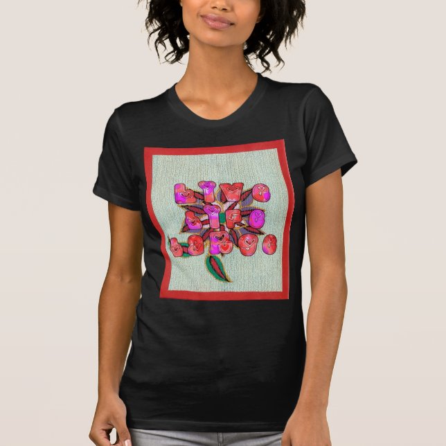 "Live Life Large" Art-utskrift T-shirt (Framsida)