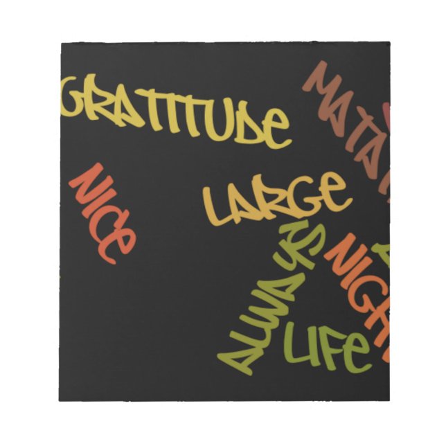 Live Life Large Ord Art-utskrift Anteckningsblock (Framsida)