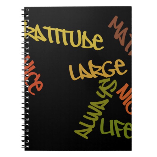 Live Life Large Ord Art-utskrift Anteckningsbok Med Spiral (Framsidan)