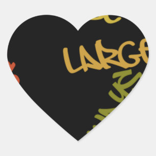 Live Life Large Ord Art-utskrift Hjärtformat Klistermärke