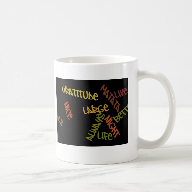Live Life Large Ord Art-utskrift Kaffemugg (Höger)