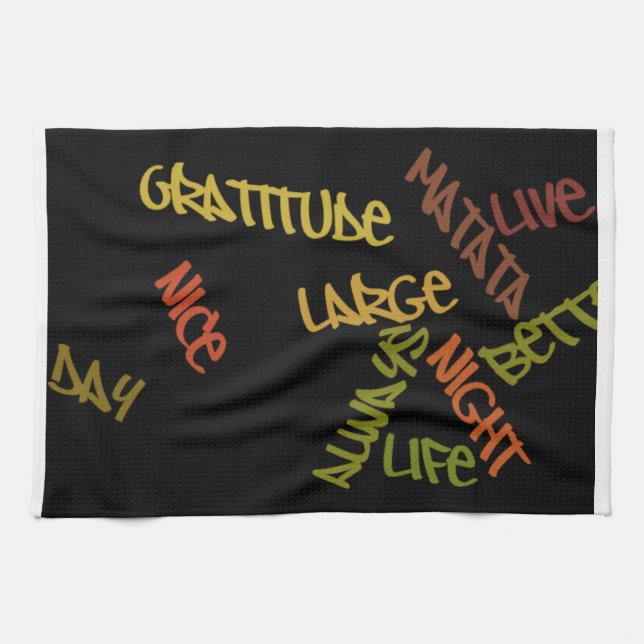 Live Life Large Ord Art-utskrift Kökshandduk (Horisontell)