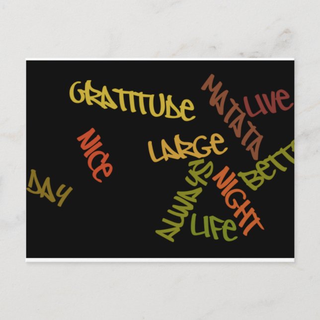 Live Life Large Ord Art-utskrift Vykort (Framsida)