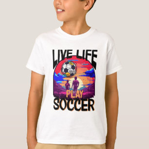 Live Life Play-fotbollsspelare, fotbollssport Ungd T Shirt