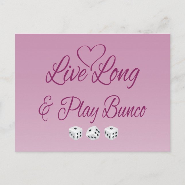 Live Long and Play Bunco Vykort (Framsida)
