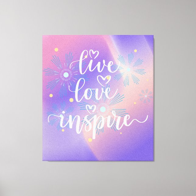 Live, Love and Inspire Quote Canvastryck (Framsida)
