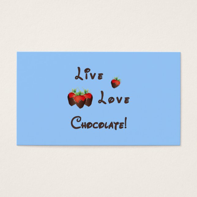 Live Love Chocolate Visitkort (Framsidan)