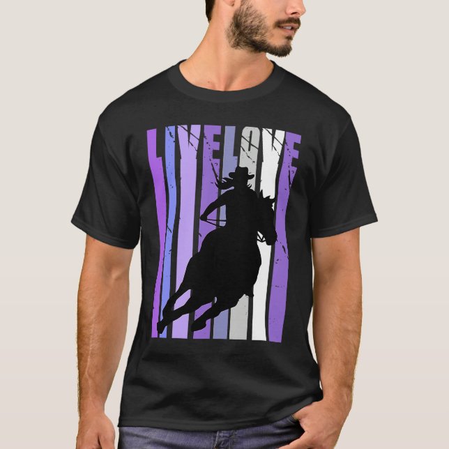 Live Love Cowgirl Rodeo Barrel Racing Horse Riding T Shirt (Framsida)