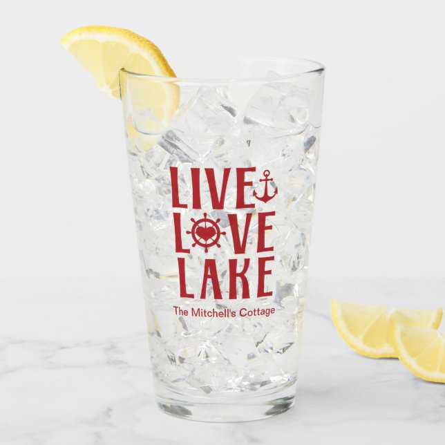 Live Love Lake - Marin Alla hjärtans dag Glaskopp (Framsida Ice)