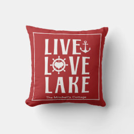 Live Love Lake - Nautilus båt Alla hjärtans dag Kudde