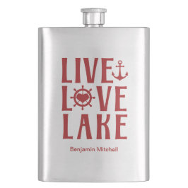 Live Love Lake - Nautiska Alla Hjärtans Dags-båt Fickplunta