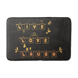 Live Love Laugh Söt Notedry Baddruk Badrumsmatta