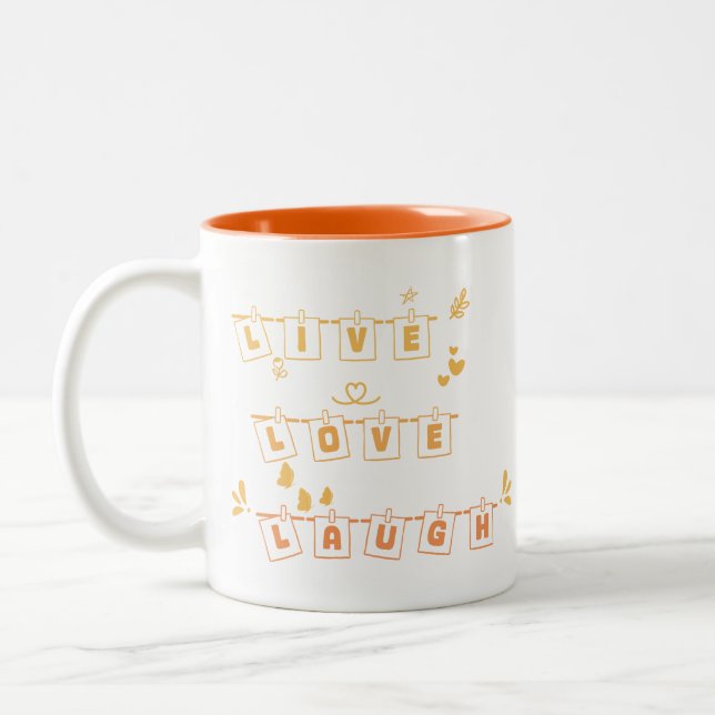 Live Love Laugh Söt Notedry Mugg (Vänster)