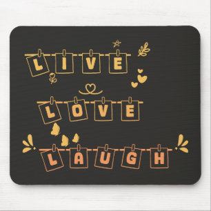 Live Love Laugh Söt Notedry Musmatta