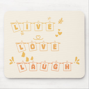 Live Love Laugh Söt Notedry Musmatta