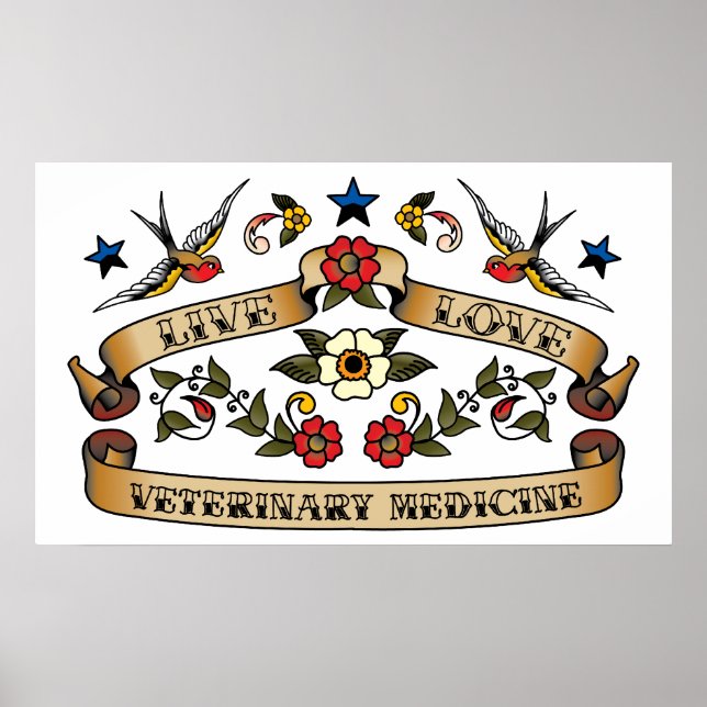 Live Love Veterinary Medicine Poster (Framsidan)