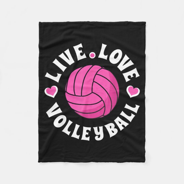 Live Love Volleyball For Women Girls Volleyball Fa Fleecefilt (Framsidan)