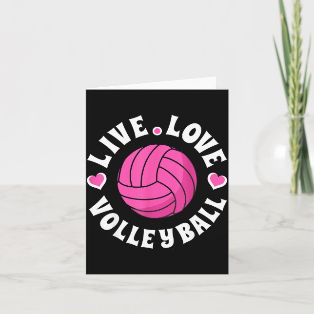 Live Love Volleyball For Women Girls Volleyball Fa Kort (Framsida)