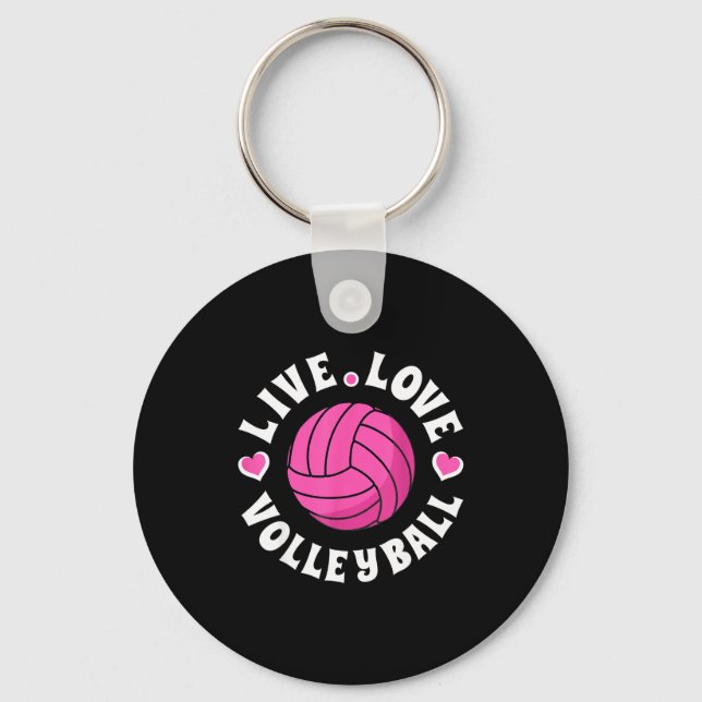 Live Love Volleyball For Women Girls Volleyball Fa Nyckelring (Framsida)