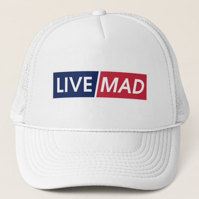 Live Mad Bold Typography Hat Design Keps (Framsida)