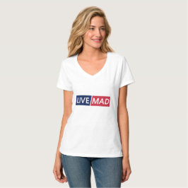 LIVE MAD – Djärv Minimal Modern Typsnittsdesign T Shirt