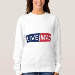 LIVE MAD – Djärv Minimal Modern Typsnittsdesign T Shirt