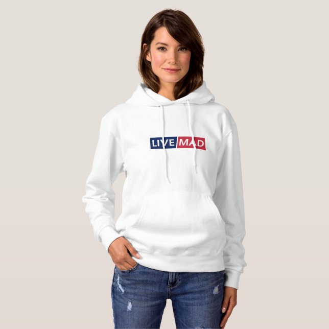 LIVE MAD – Djärv Minimal Modern Typsnittsdesign T Shirt (Hel framsida)