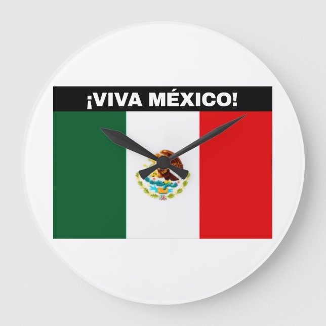 LIVE MÉXICO FLAGGBILD VITA TYPSNITT STOR KLOCKA (Framsida)