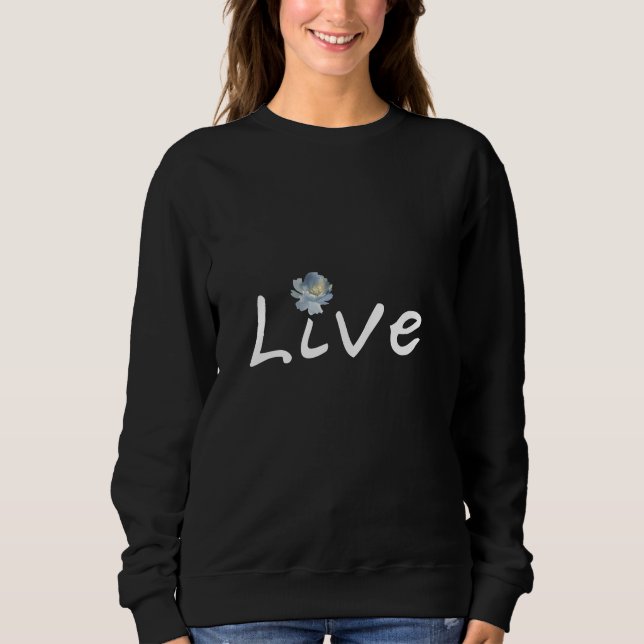 Live Minimalist Modern Black and White Women's  T Shirt (Framsida)
