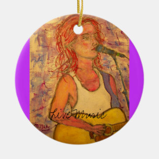 Live Music Girl Julgransprydnad Keramik