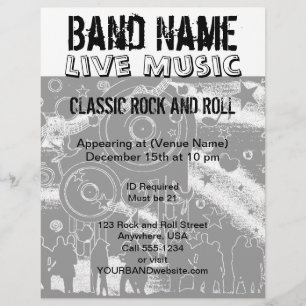 Live Music-konsert Party Band Reklamblad