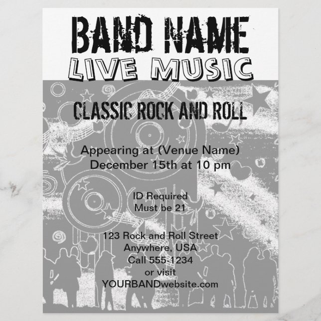 Live Music-konsert | Party Band Reklamblad (Framsidan)