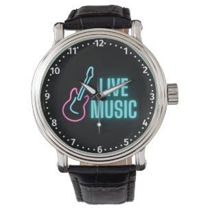 Live Music Neon Guitar Armbandsur