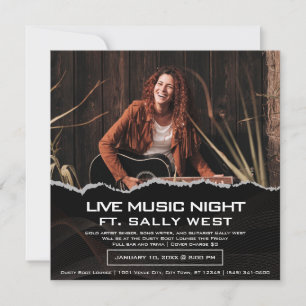 Live Music Photo Promo Flyer-inbjudan Inbjudningar