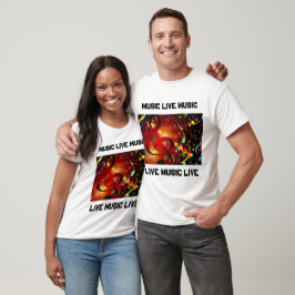 Live Music White Slogan T Shirt