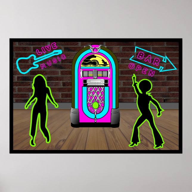 live-musik i pub med jukebox poster (Framsidan)
