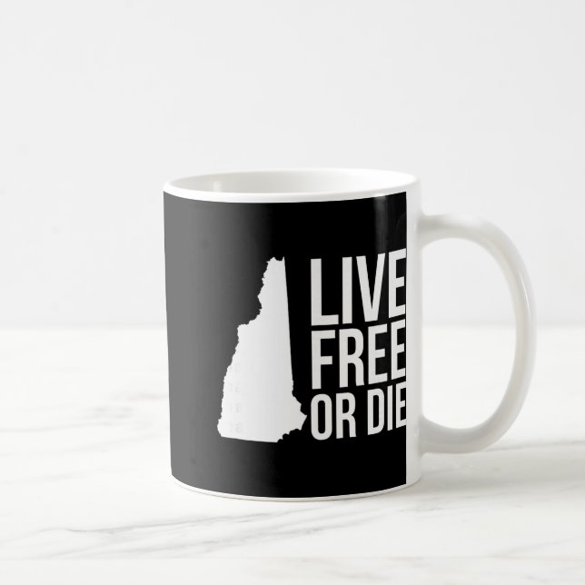 Live Or Die Nh Motto New Hampshire Map  Kaffemugg (Höger)